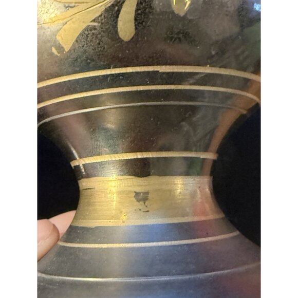 Vintage Etched Brass Vase 15" tall; floral motifs - Picture 11 of 13